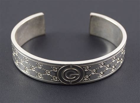 gucci silver bracelet cuff|gucci cuff bracelets for women.